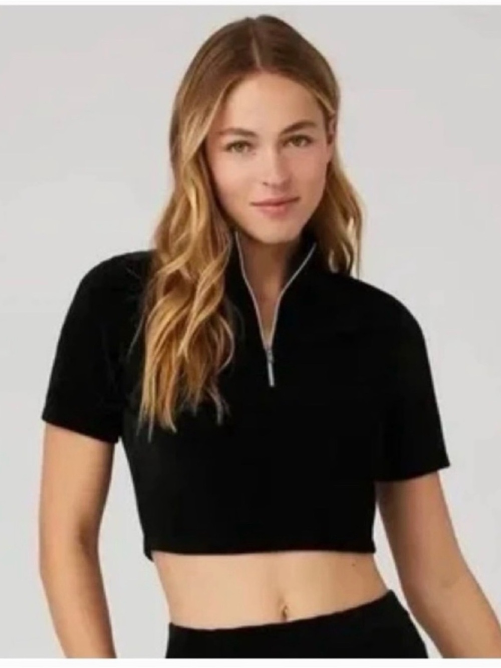 ALO Yoga is womens Black micro corduroy mock neck top